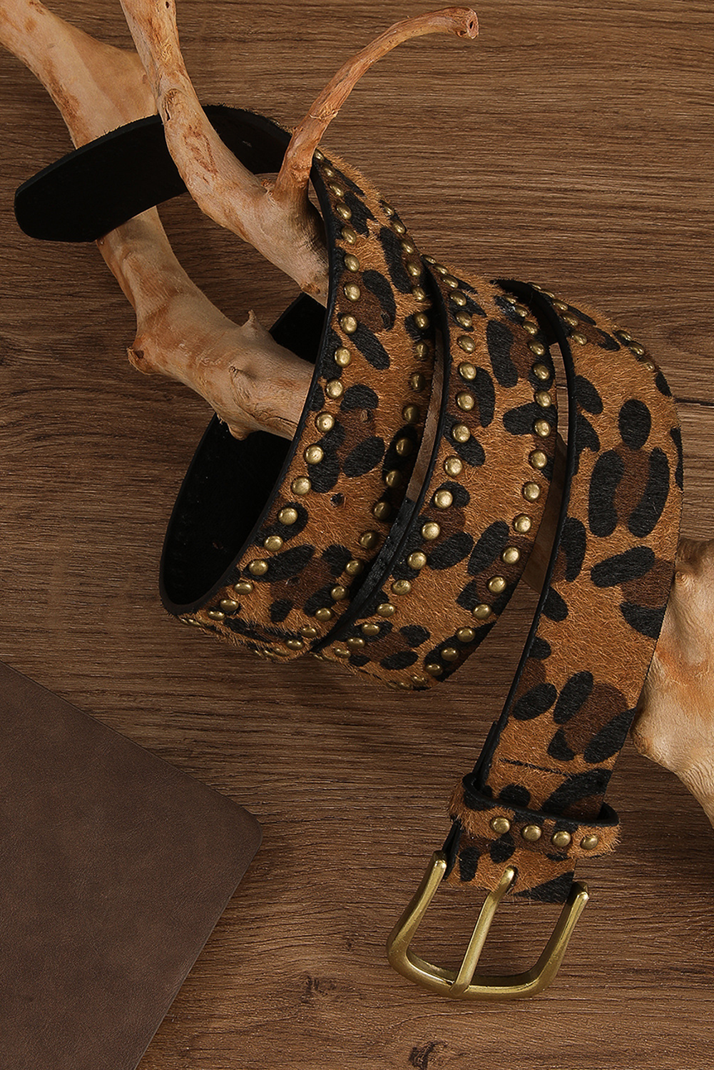 Chestnut Leopard Print PU Belt