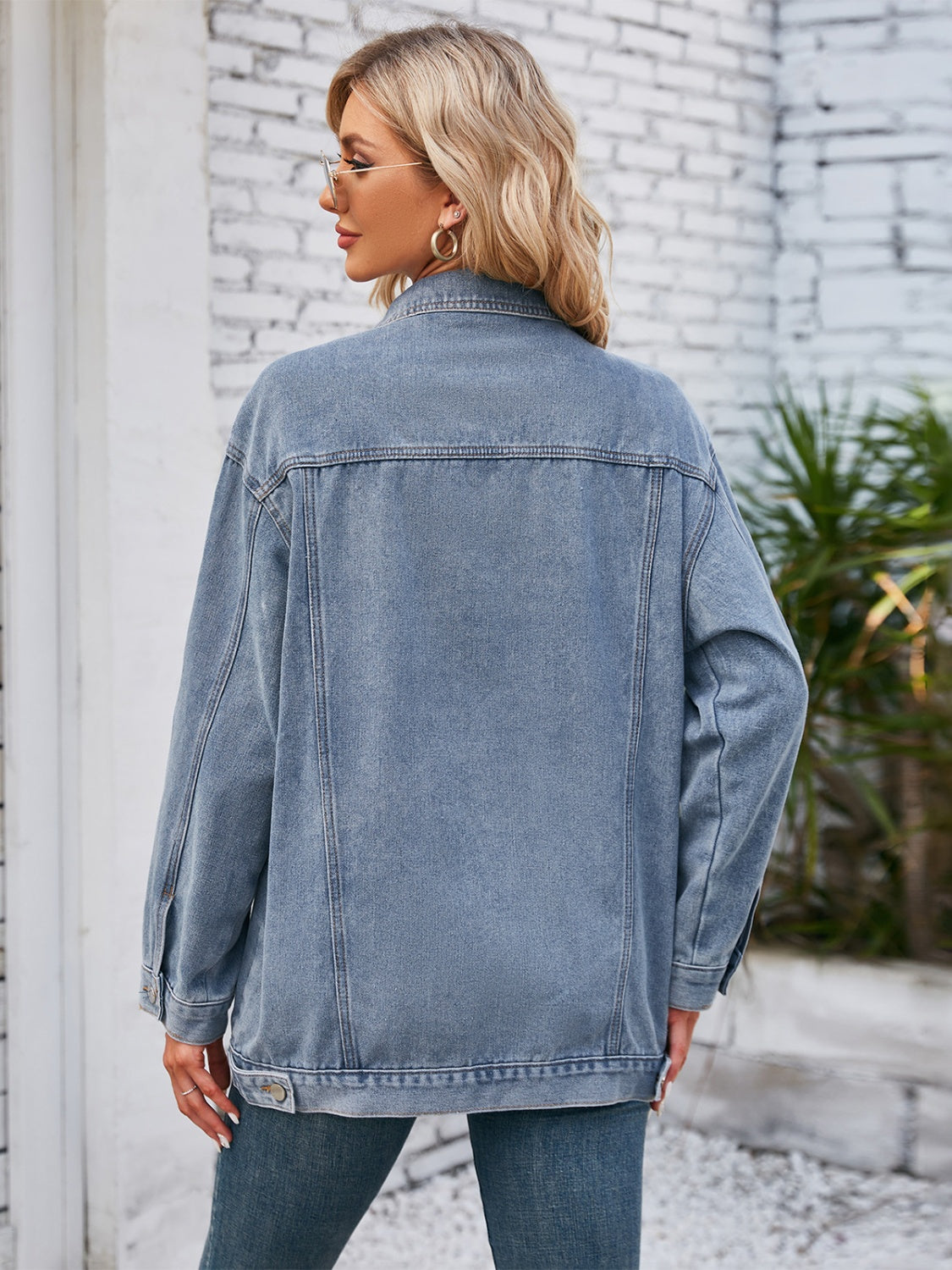 Button Up Long Sleeve Denim Jacket