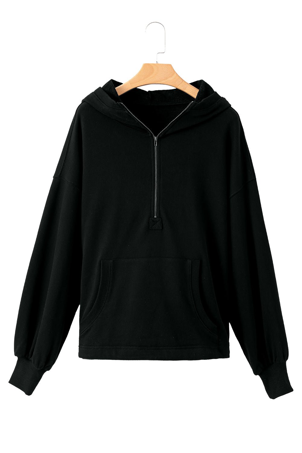 Bonbon Kangaroo Pocket Half Zipper Oversized Hoodie