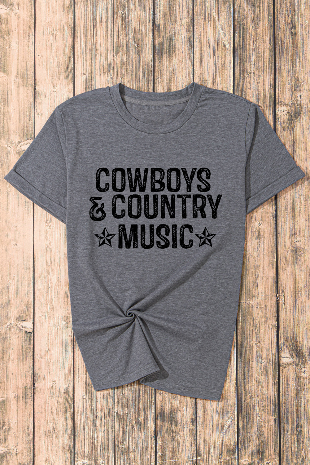 Gray COWBOYS COUNTRY MUSIC Graphic T Shirt