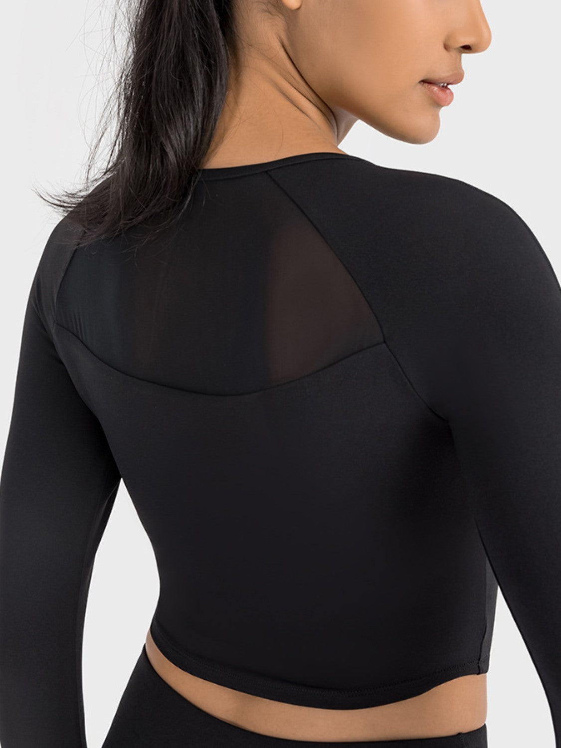 Millennia Square Neck Long Sleeve Cropped Sports Top