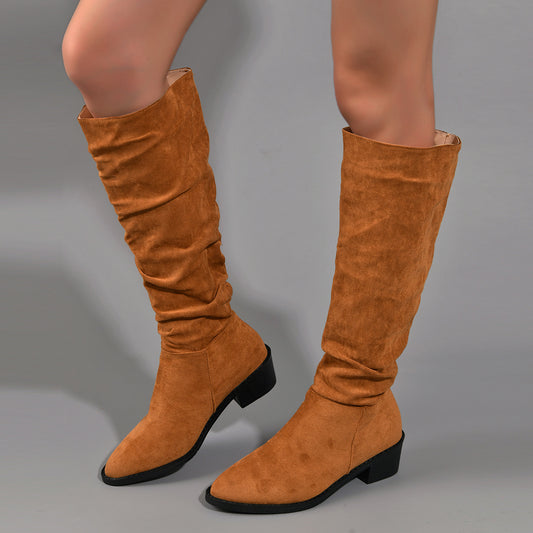 Point Toe Block Heel Boots