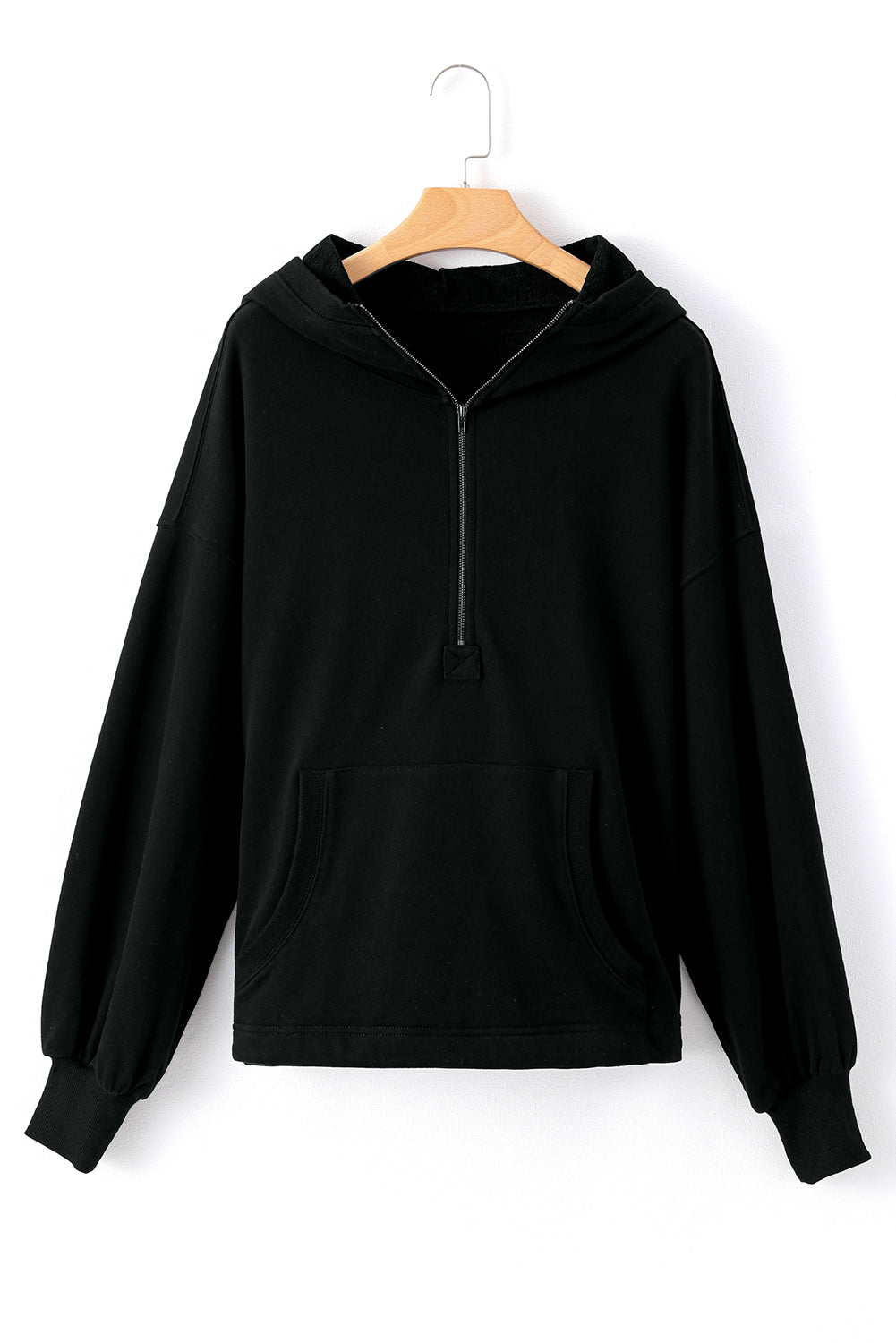 Bonbon Kangaroo Pocket Half Zipper Oversized Hoodie