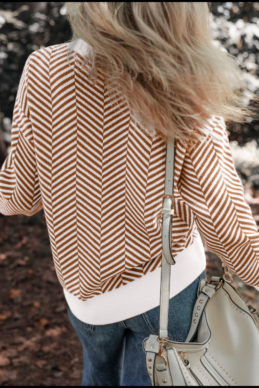 Striped Round Neck Long Sleeve Sweater