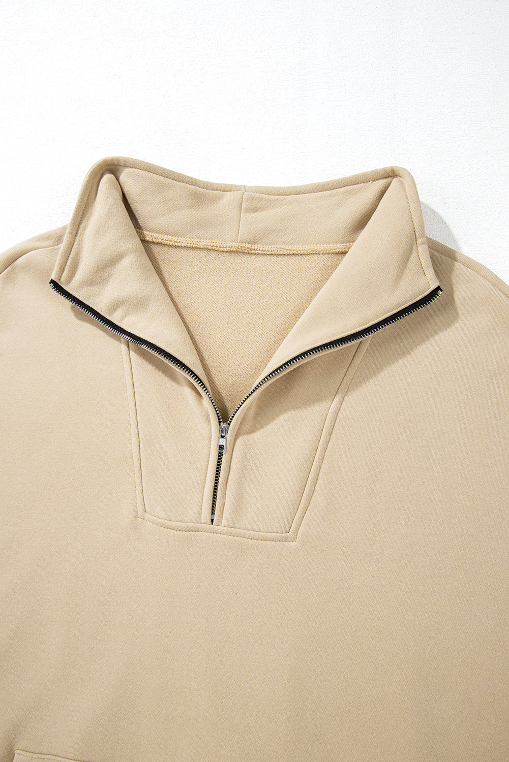 Light Grey Zip-up Stand Neck Kangaroo Pocket Sweatshirt