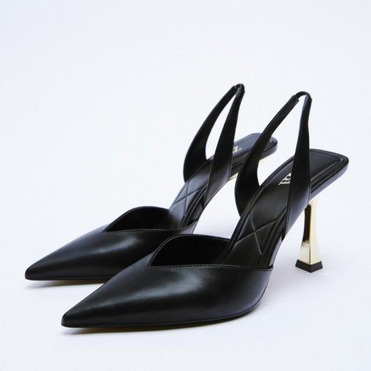 PU Leather Point Toe Stiletto Heel Pumps