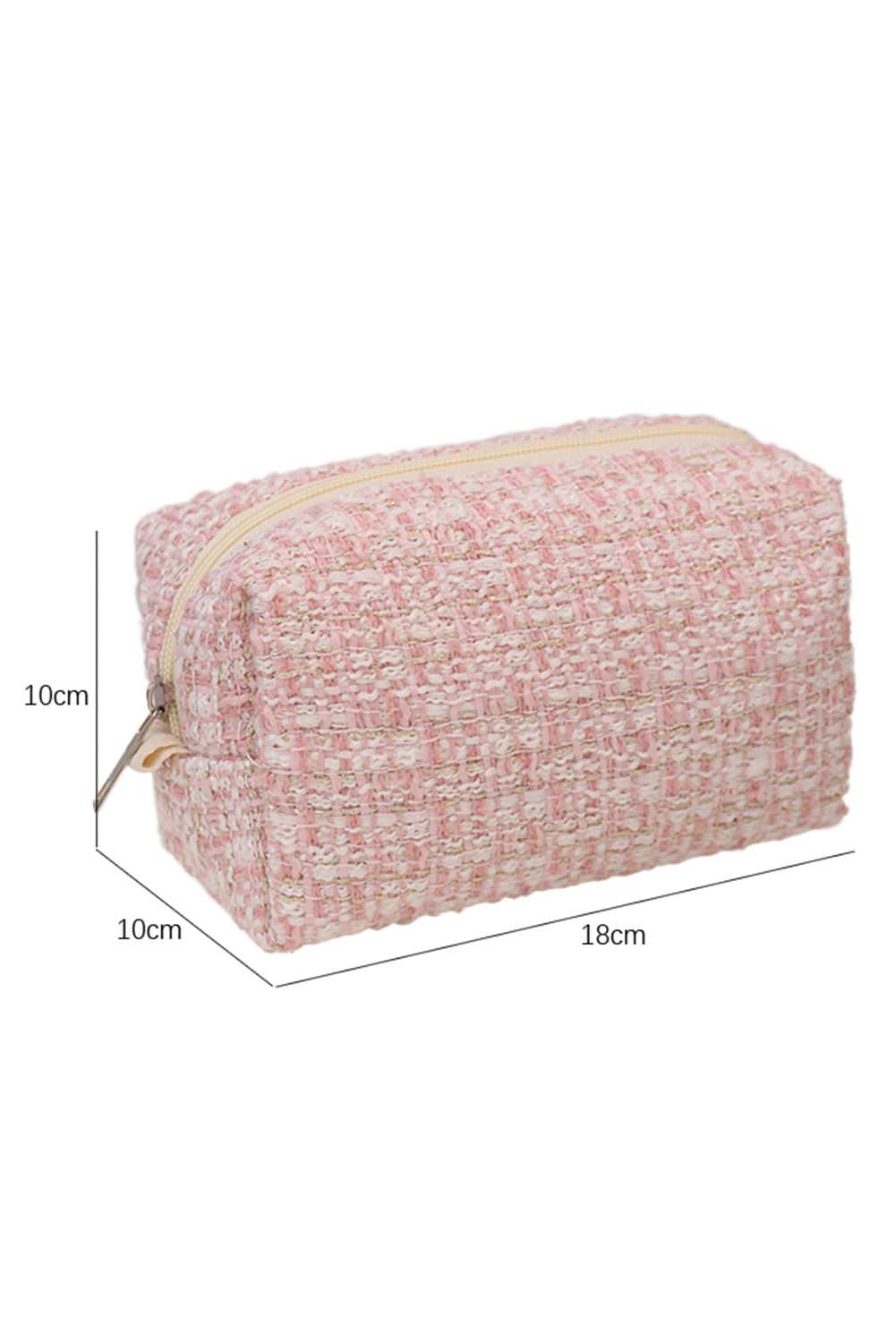 Pink Knit Elegant Travel Cosmetic Bag