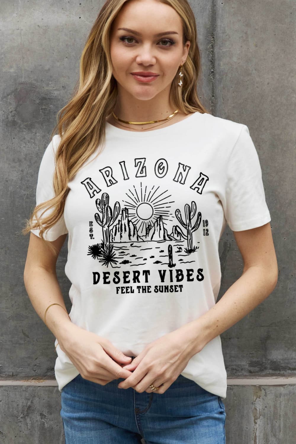 Simply Love Simply Love Full Size ARIZONA DESERT VIBES FEEL THE SUNSET Graphic Cotton Tee