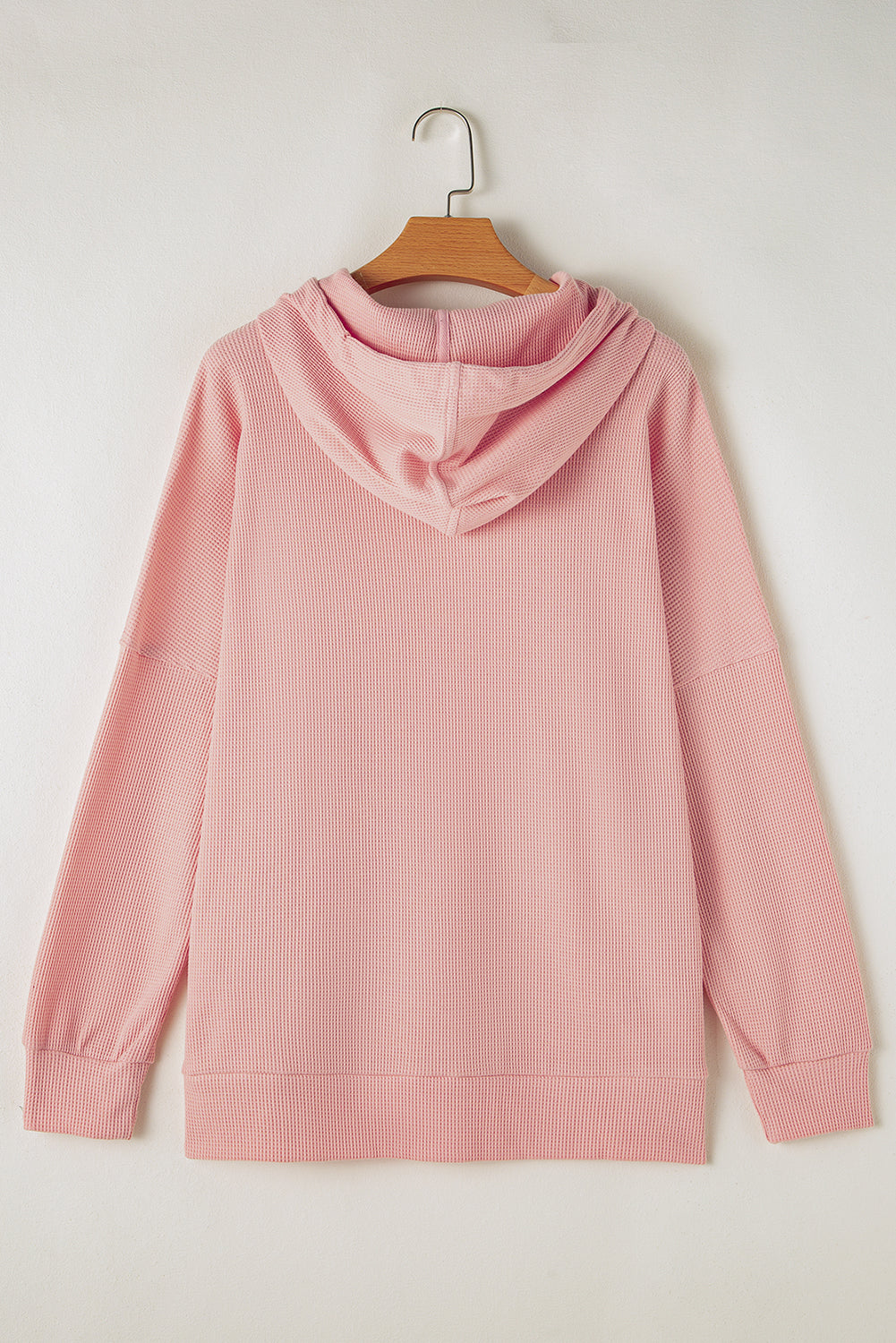 Red Dahlia Waffle Knit High Low Oversized Hoodie