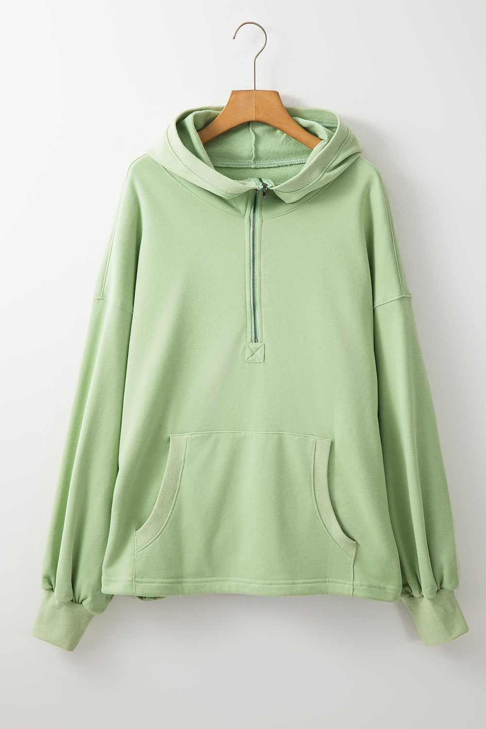 Bonbon Kangaroo Pocket Half Zipper Oversized Hoodie