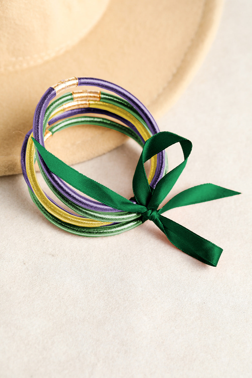 White Glitter Bowknot Layered Jelly Bracelet