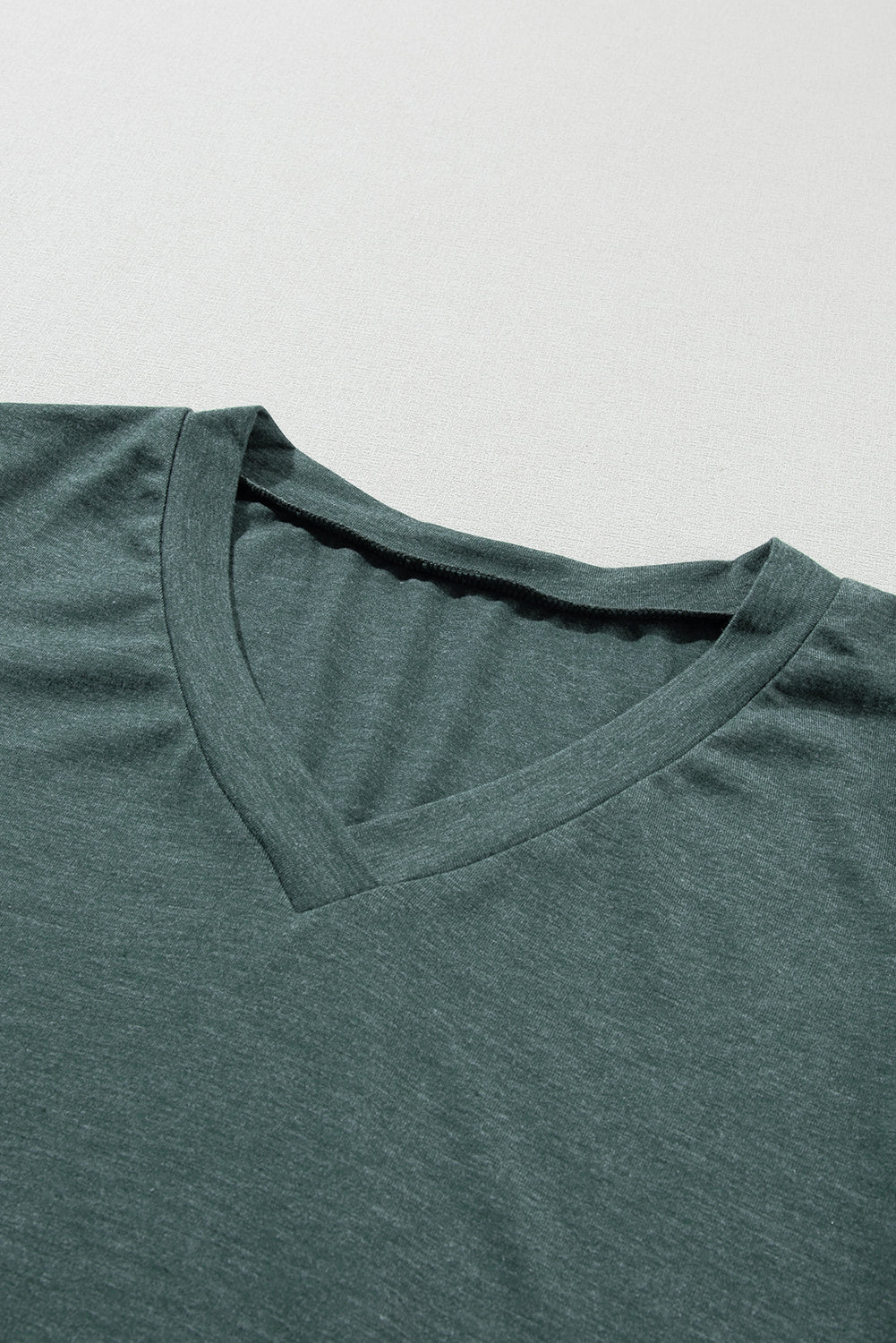 Carbon Grey Tulip Sleeve V Neck T-Shirt