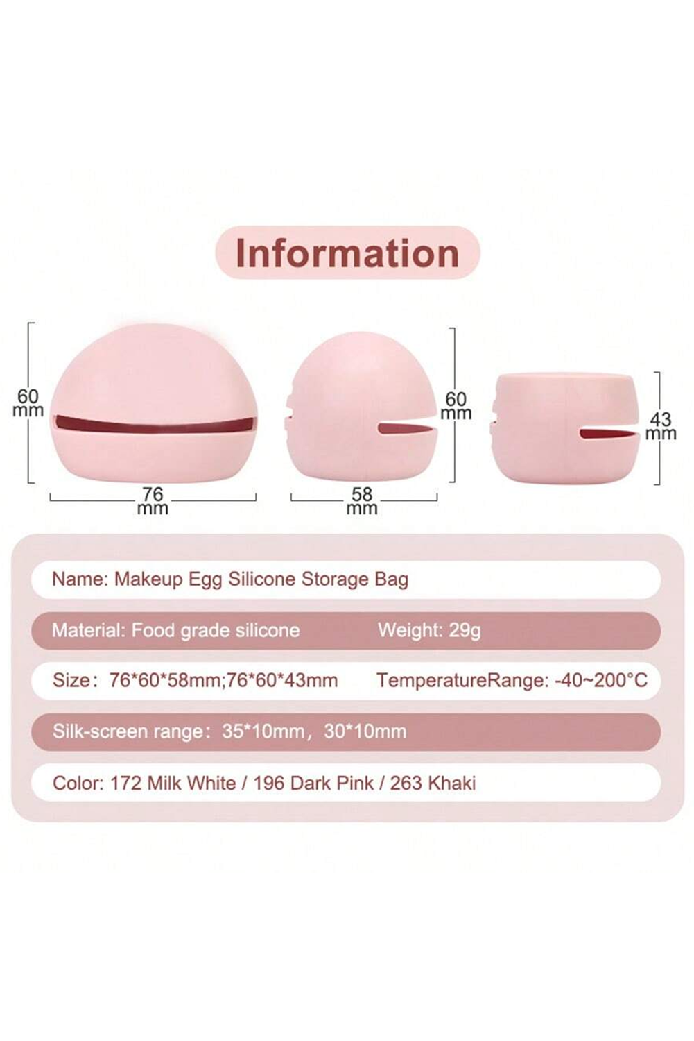 Light Pink Makeup Sponge Organizer