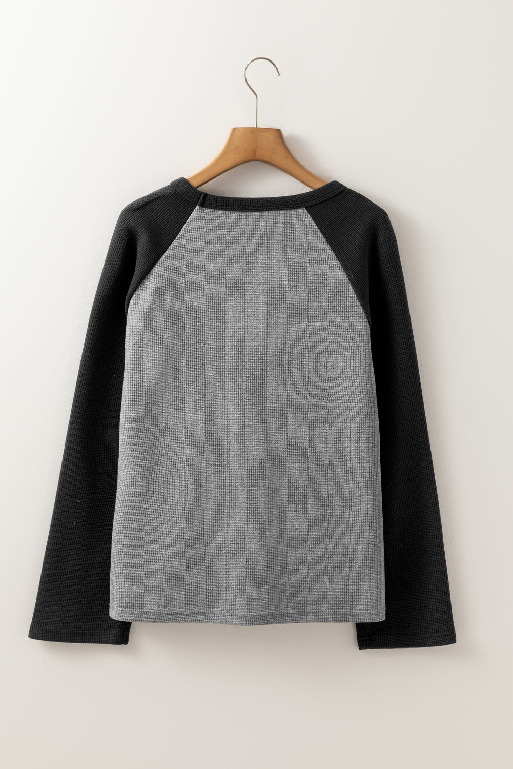 High-rise Waffle Knit Star Graphic Raglan Sleeve Top