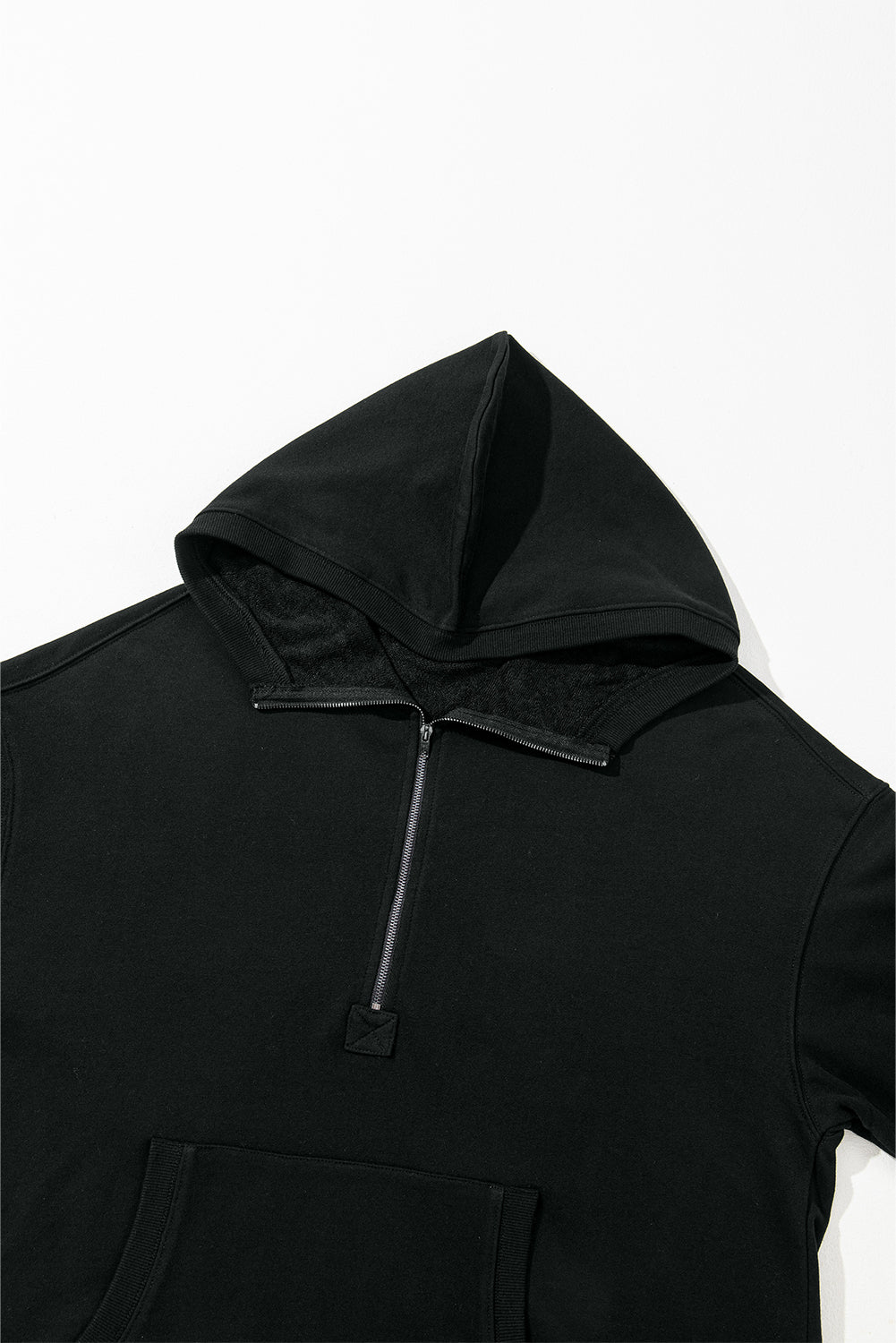 Bonbon Kangaroo Pocket Half Zipper Oversized Hoodie