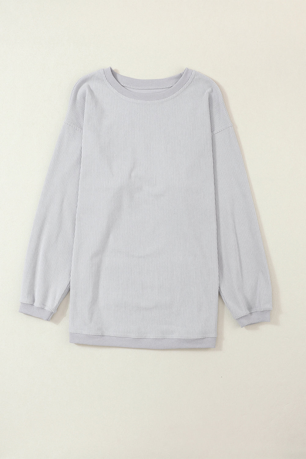 Apricot Drop Shoulder Crinkle Rib Oversized Sweatshirt