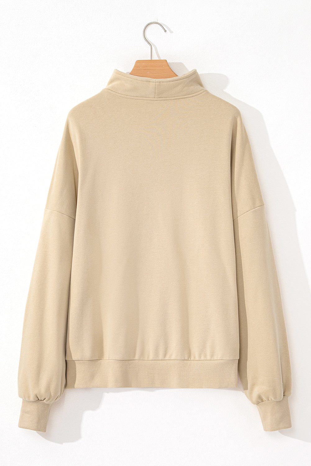 Light Grey Zip-up Stand Neck Kangaroo Pocket Sweatshirt