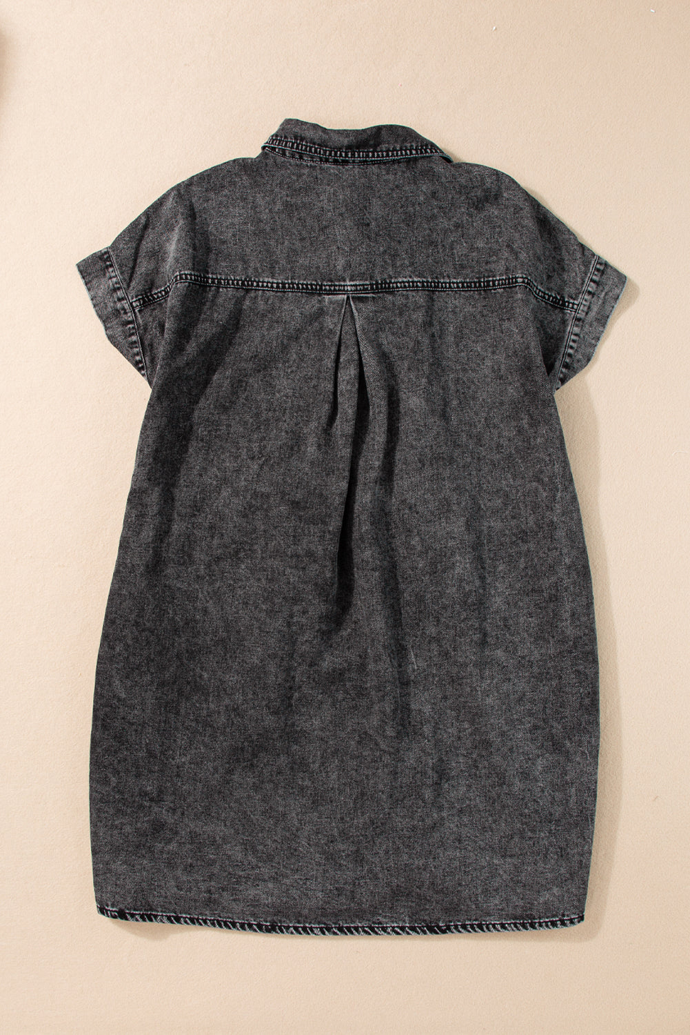 Black Vintage Snap Buttoned Mini Denim Dress