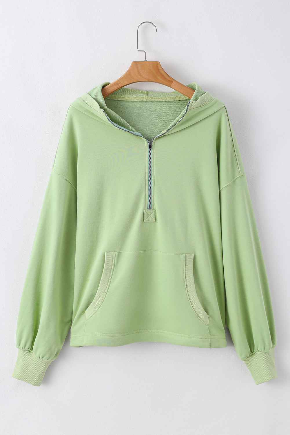 Bonbon Kangaroo Pocket Half Zipper Oversized Hoodie