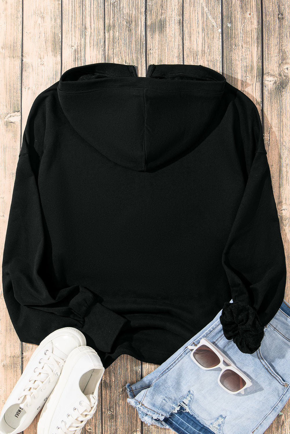 Bonbon Kangaroo Pocket Half Zipper Oversized Hoodie